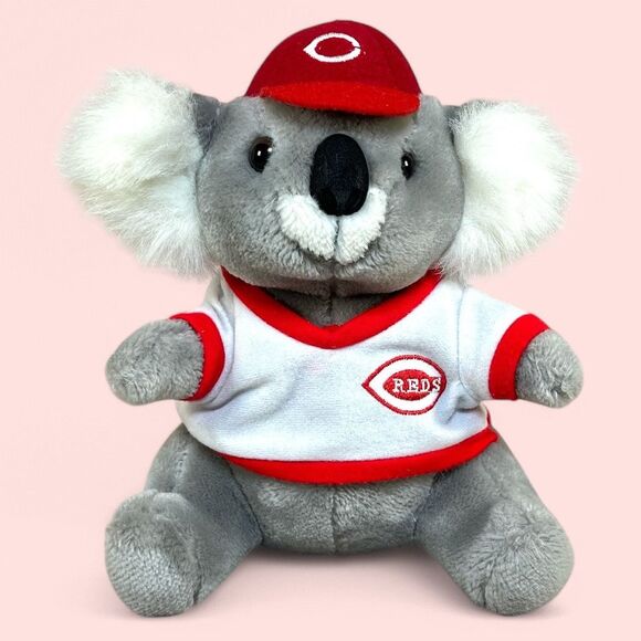 VTG Cincinnati Reds Koala Bear Plush Steven Smith Stuffed Animal w/Hat MLB -RARE - Picture 1 of 15